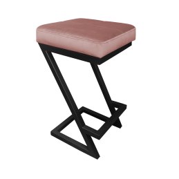 Hoker ZETA krzesło barowe tkanina Welur podstawa metalowa LOFT