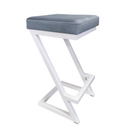 Hoker ZETA krzesło barowe tkanina Welur podstawa metalowa LOFT