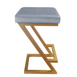 Hoker ZETA krzesło barowe tkanina Welur podstawa metalowa LOFT
