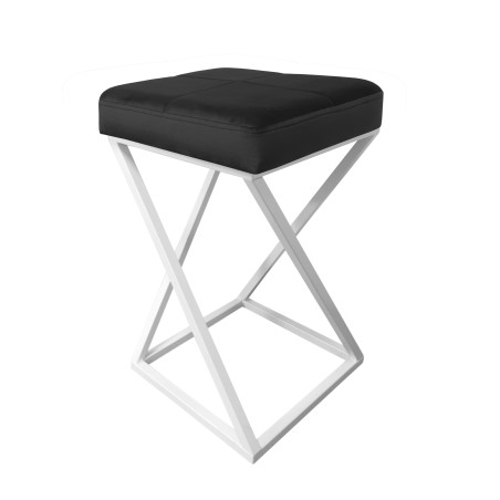 Hoker ZOA krzesło barowe tkanina Welur podstawa metalowa LOFT