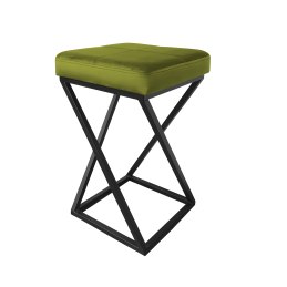 Hoker ZOA krzesło barowe tkanina Welur podstawa metalowa LOFT