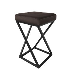 Hoker ZOA krzesło barowe tkanina Welur podstawa metalowa LOFT