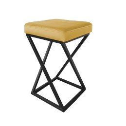 Hoker ZOA krzesło barowe tkanina Welur podstawa metalowa LOFT