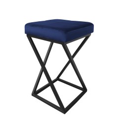 Hoker ZOA krzesło barowe tkanina Welur podstawa metalowa LOFT