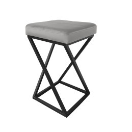 Hoker ZOA krzesło barowe tkanina Welur podstawa metalowa LOFT