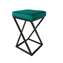 Hoker ZOA krzesło barowe tkanina Welur podstawa metalowa LOFT