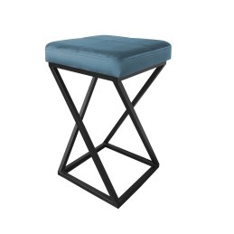 Hoker ZOA krzesło barowe tkanina Welur podstawa metalowa LOFT