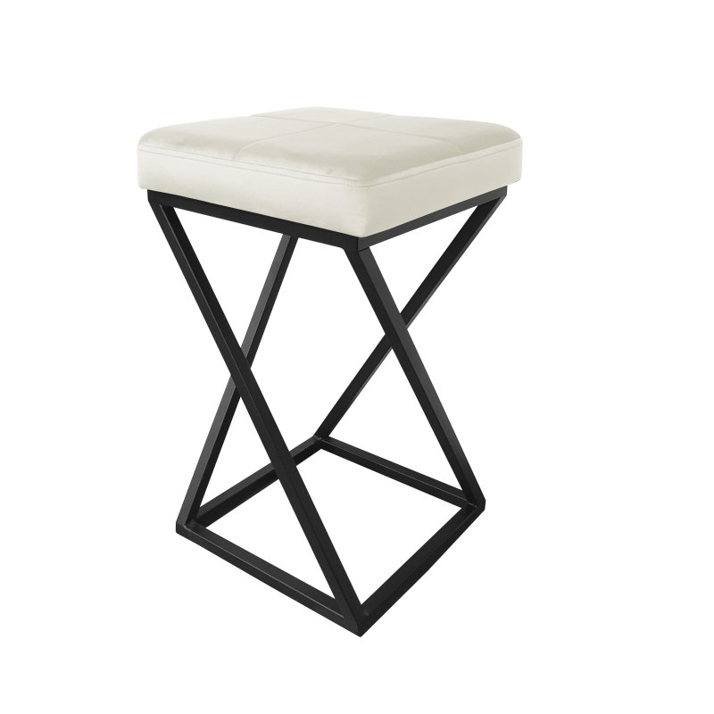 Hoker ZOA krzesło barowe tkanina Welur podstawa metalowa LOFT