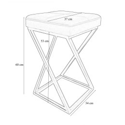 Hoker ZOA krzesło barowe tkanina Welur podstawa metalowa LOFT