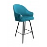 Hoker Velvet krzesło barowe welur metalowa podstawa