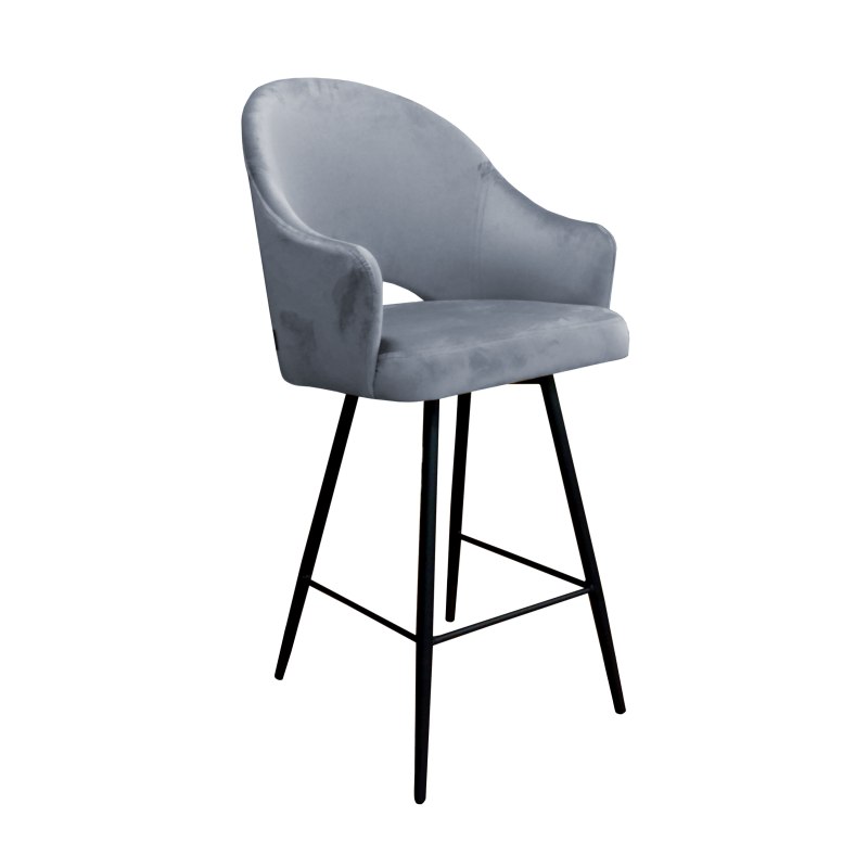 Hoker Velvet krzesło barowe welur metalowa podstawa