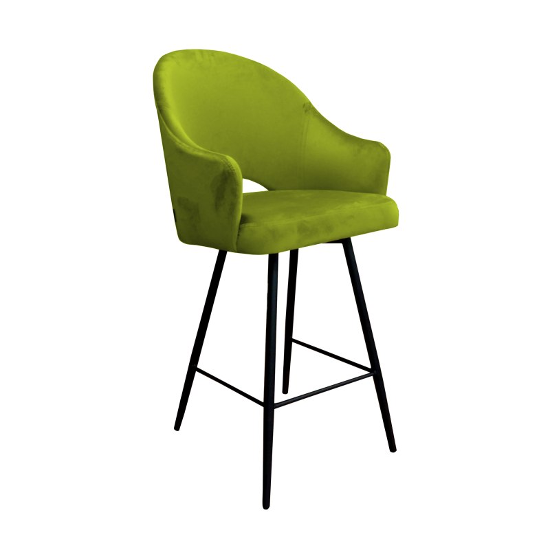 Hoker Velvet krzesło barowe welur metalowa podstawa