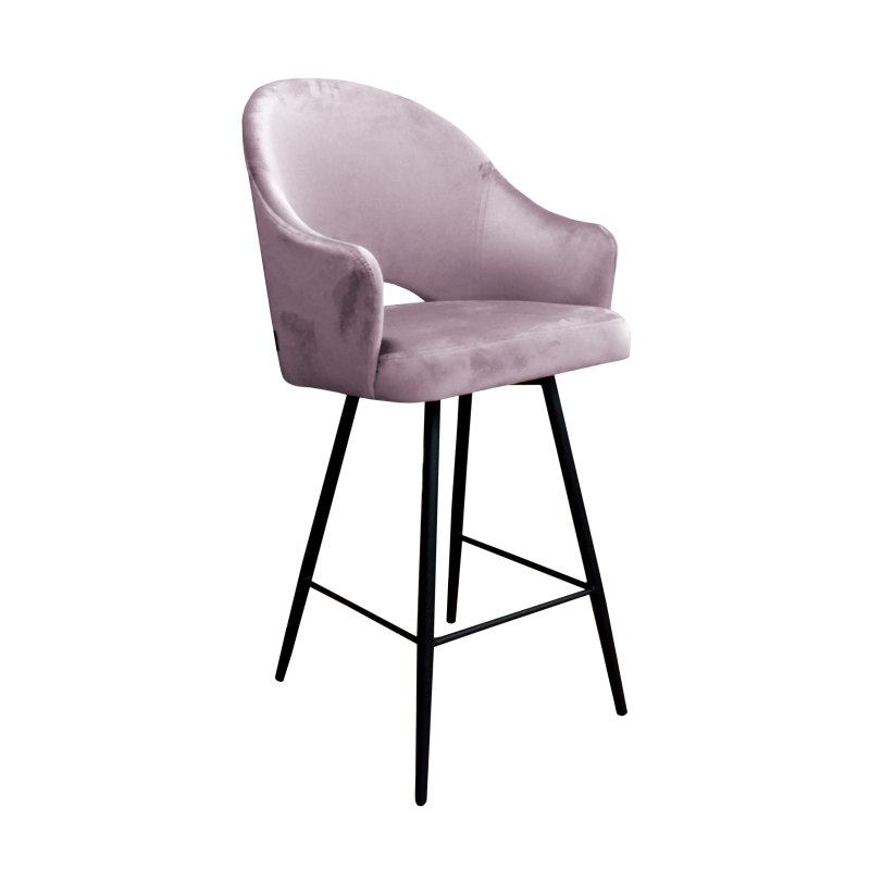 Hoker Velvet krzesło barowe welur metalowa podstawa