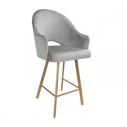 Hoker Velvet krzesło barowe welur metalowa podstawa