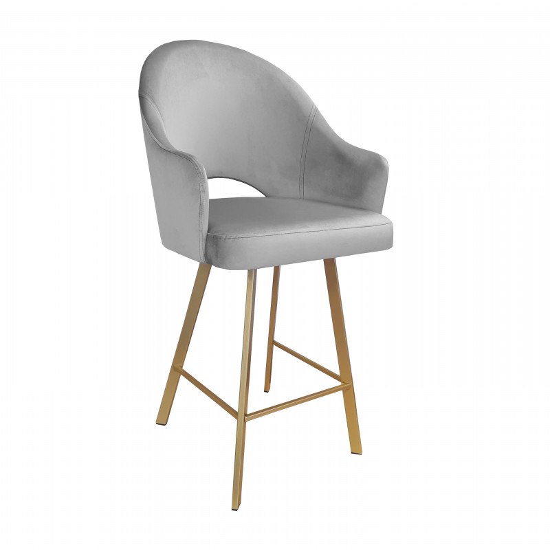 Hoker Velvet krzesło barowe welur metalowa podstawa