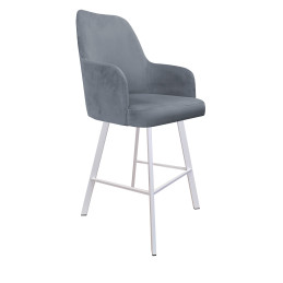 Hoker Westa krzesło barowe welur z metalową podstawą