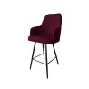 Hoker Westa krzesło barowe tkanina Welur podstawa metalowa