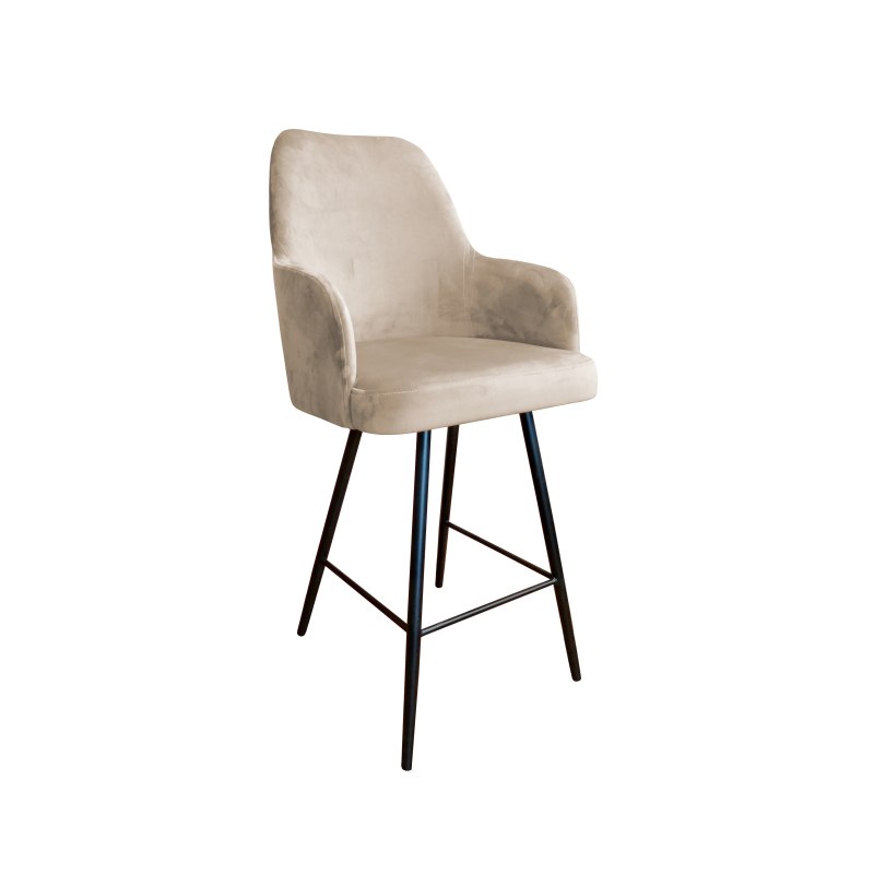 Hoker Westa krzesło barowe tkanina Welur podstawa metalowa