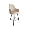 Hoker Westa krzesło barowe tkanina Welur podstawa metalowa
