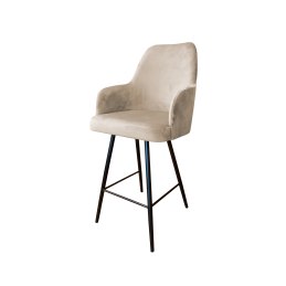 Hoker Westa krzesło barowe tkanina Welur podstawa metalowa