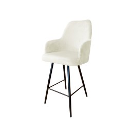 Hoker Westa krzesło barowe tkanina Welur podstawa metalowa