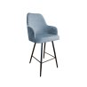 Hoker Westa krzesło barowe tkanina Welur podstawa metalowa