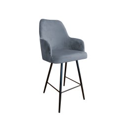 Hoker Westa krzesło barowe tkanina Welur podstawa metalowa