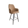 Hoker Westa krzesło barowe tkanina Welur podstawa metalowa