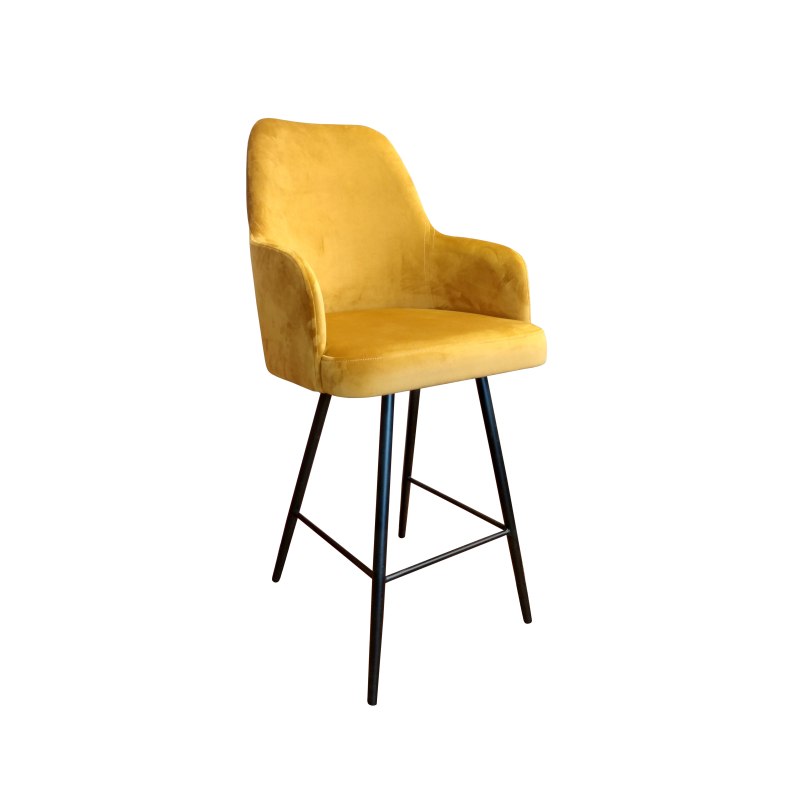 Hoker Westa krzesło barowe tkanina Welur podstawa metalowa