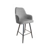 Hoker Westa krzesło barowe tkanina Welur podstawa metalowa