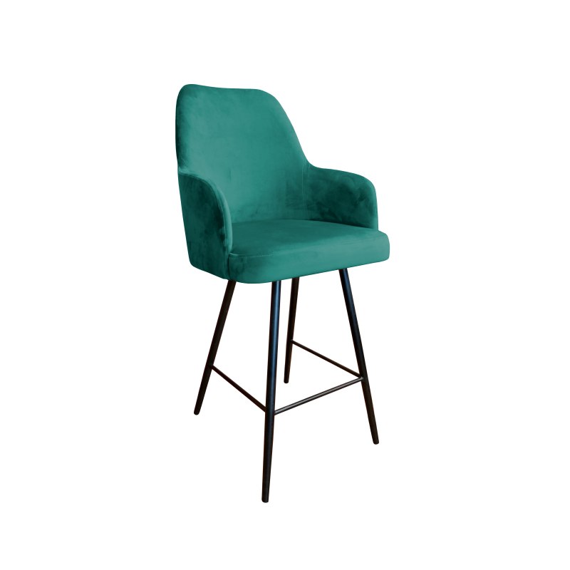Hoker Westa krzesło barowe tkanina Welur podstawa metalowa