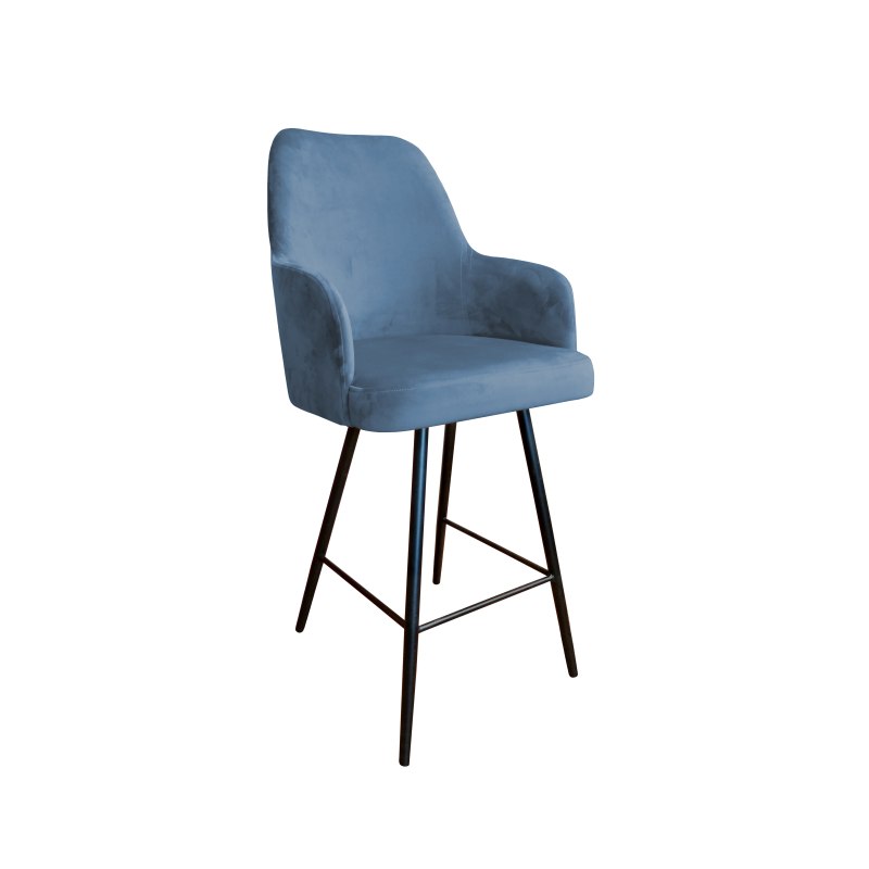 Hoker Westa krzesło barowe tkanina Welur podstawa metalowa