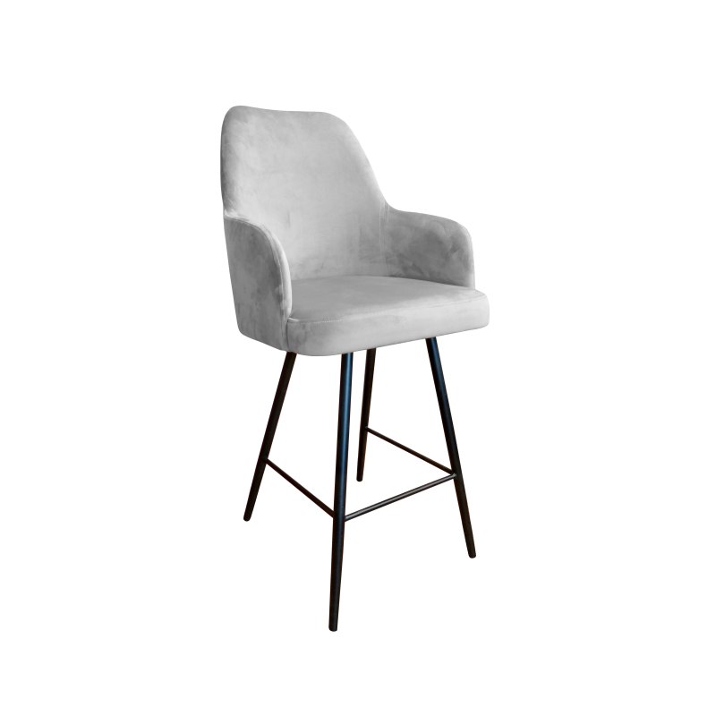 Hoker Westa krzesło barowe tkanina Welur podstawa metalowa