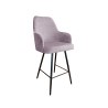 Hoker Westa krzesło barowe tkanina Welur podstawa metalowa