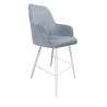 Hoker Westa krzesło barowe tkanina Welur podstawa metalowa