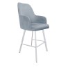 Hoker Westa krzesło barowe tkanina Welur podstawa metalowa