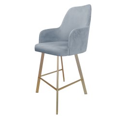 Hoker Westa krzesło barowe tkanina Welur podstawa metalowa