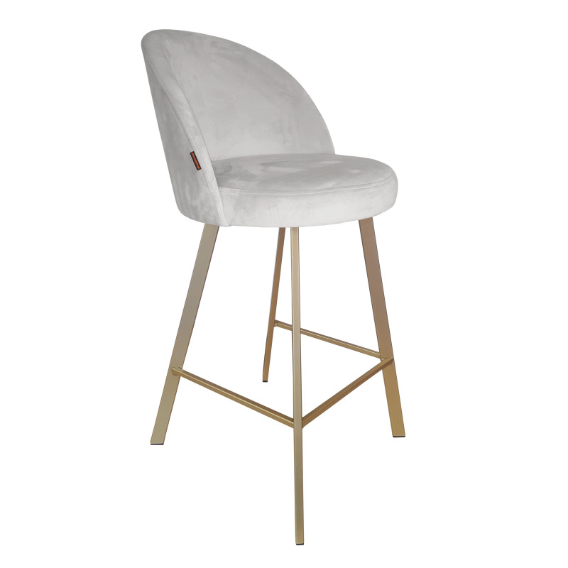 Hoker TRIX krzesło barowe tkanina Welur podstawa metalowa