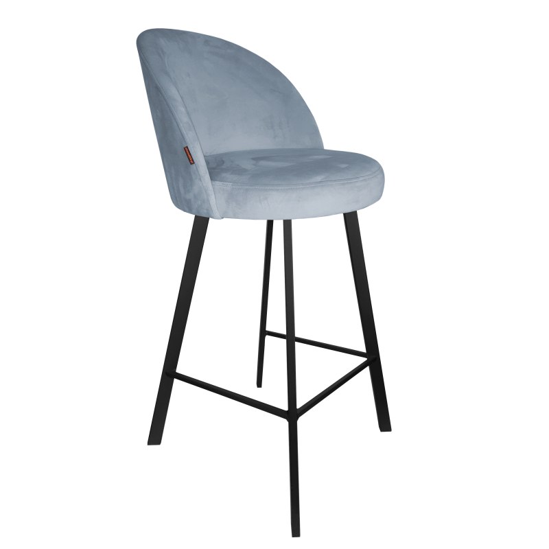 Hoker TRIX krzesło barowe tkanina Welur podstawa metalowa