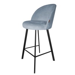 Hoker TRIX krzesło barowe tkanina Welur podstawa metalowa