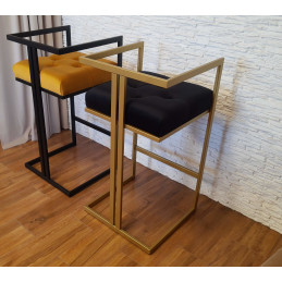 Hoker CHESTERFIELD welur z metalową podstawą