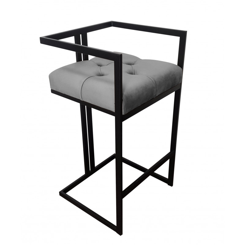 Hoker CHESTERFIELD welur z metalową podstawą