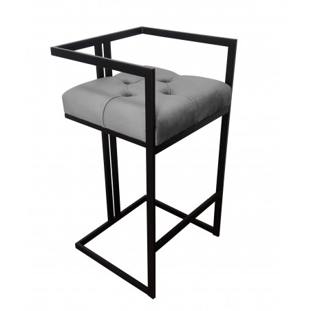 Hoker CHESTERFIELD welur z metalową podstawą