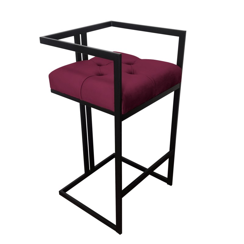 Hoker CHESTERFIELD welur z metalową podstawą