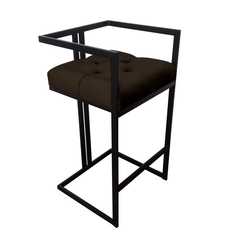 Hoker CHESTERFIELD welur z metalową podstawą