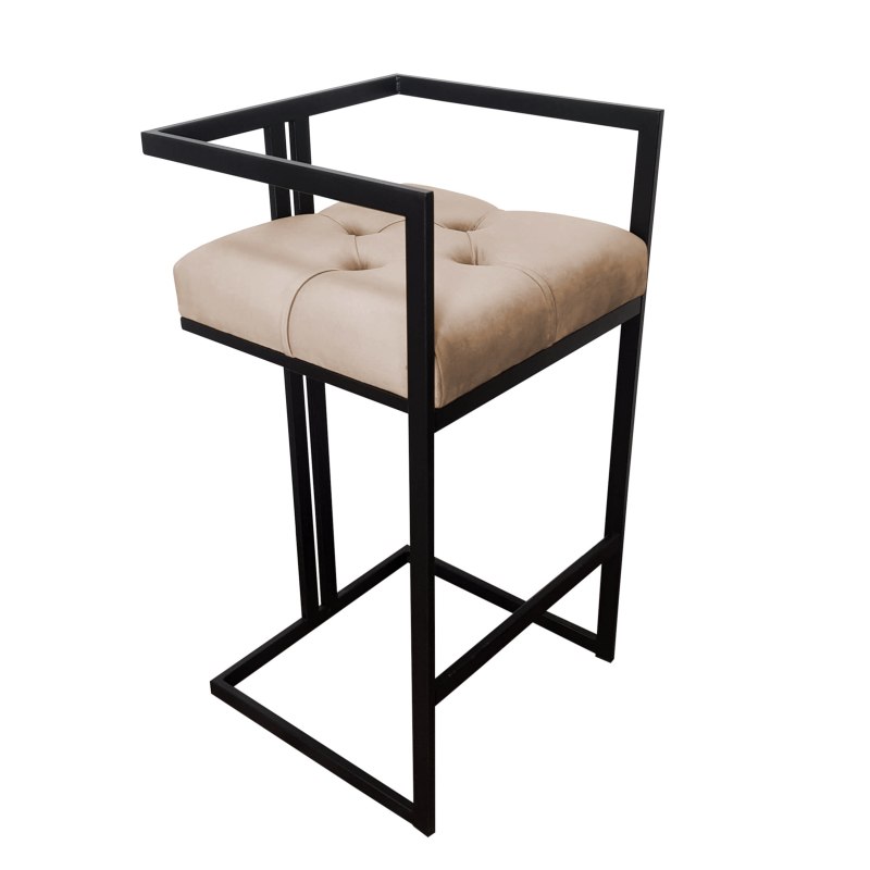 Hoker CHESTERFIELD welur z metalową podstawą