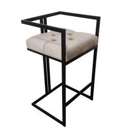 Hoker CHESTERFIELD welur z metalową podstawą