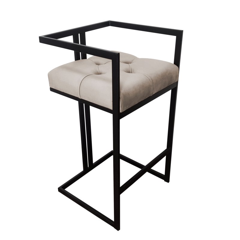 Hoker CHESTERFIELD welur z metalową podstawą