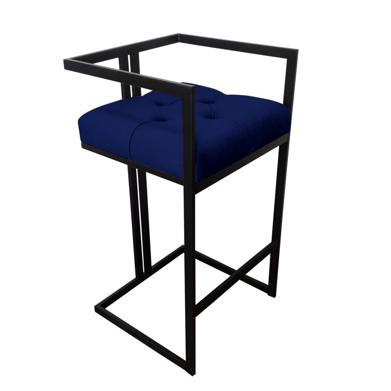 Hoker CHESTERFIELD welur z metalową podstawą