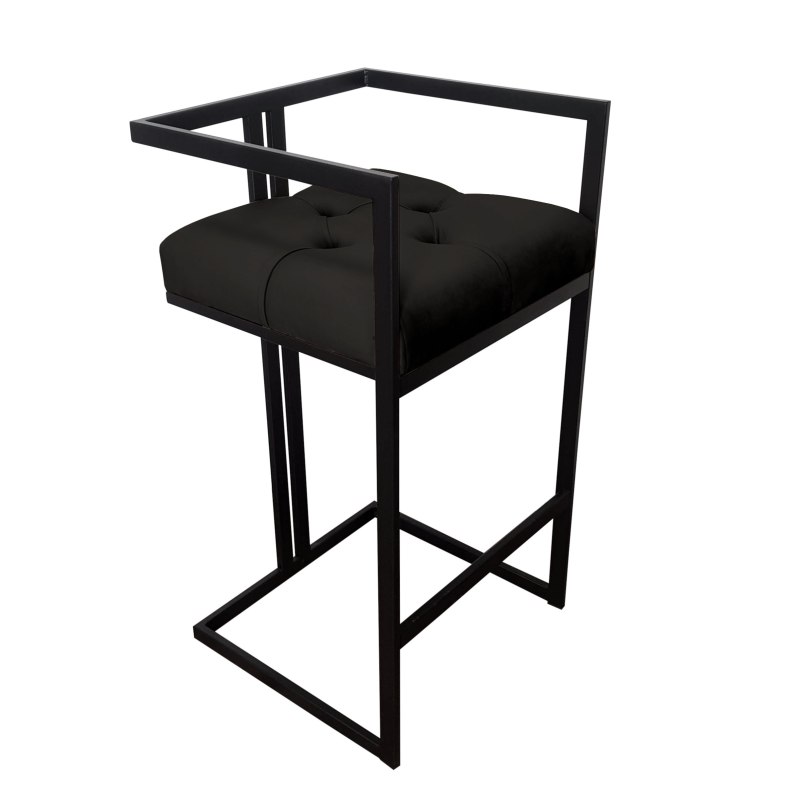 Hoker CHESTERFIELD welur z metalową podstawą